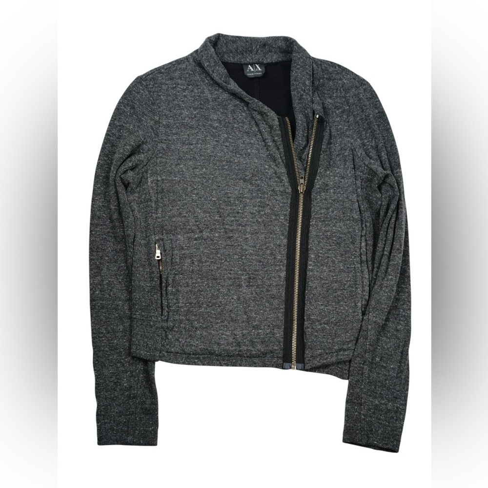 Armani Exchange Charcoal Gray Asymmetrical Zip Jacket – Women’s Size Medium - Picture 7 of 17